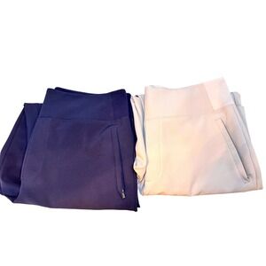 Athleta Navy Blue Zip Pocket Straight Leg Casual Pants Women's Size 12